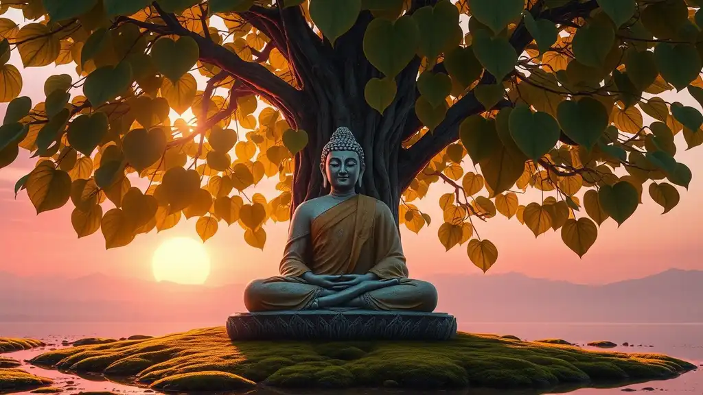 A serene image representing emotional healing and inner peace, featuring soft colors and calming elements